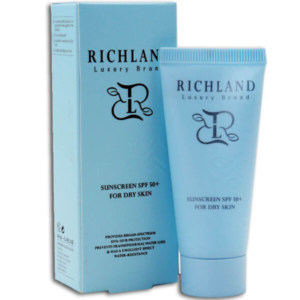 کرم ضد آفتاب +SPF 50 مناسب پوست خشک ریچلند RICHLAND 40ML